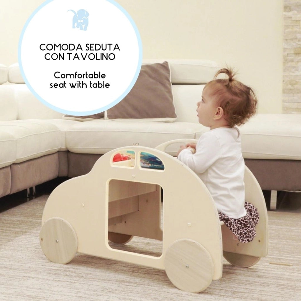 Libreria/Tavolino Montessori con ruote
