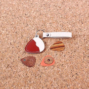 Cassa per Plettro in Pelle - Supporto per Chitarra - 3 Pezzi - Leggero - Finitura Elevata - Accessorio Chitarristico