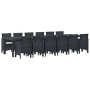Set da Pranzo per Giardino 13 pcs Antracite Rattan Polt 3378776