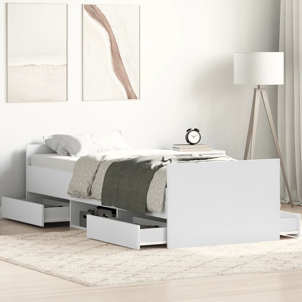 Giroletto con Testiera e Pediera Bianco 75x190 cm