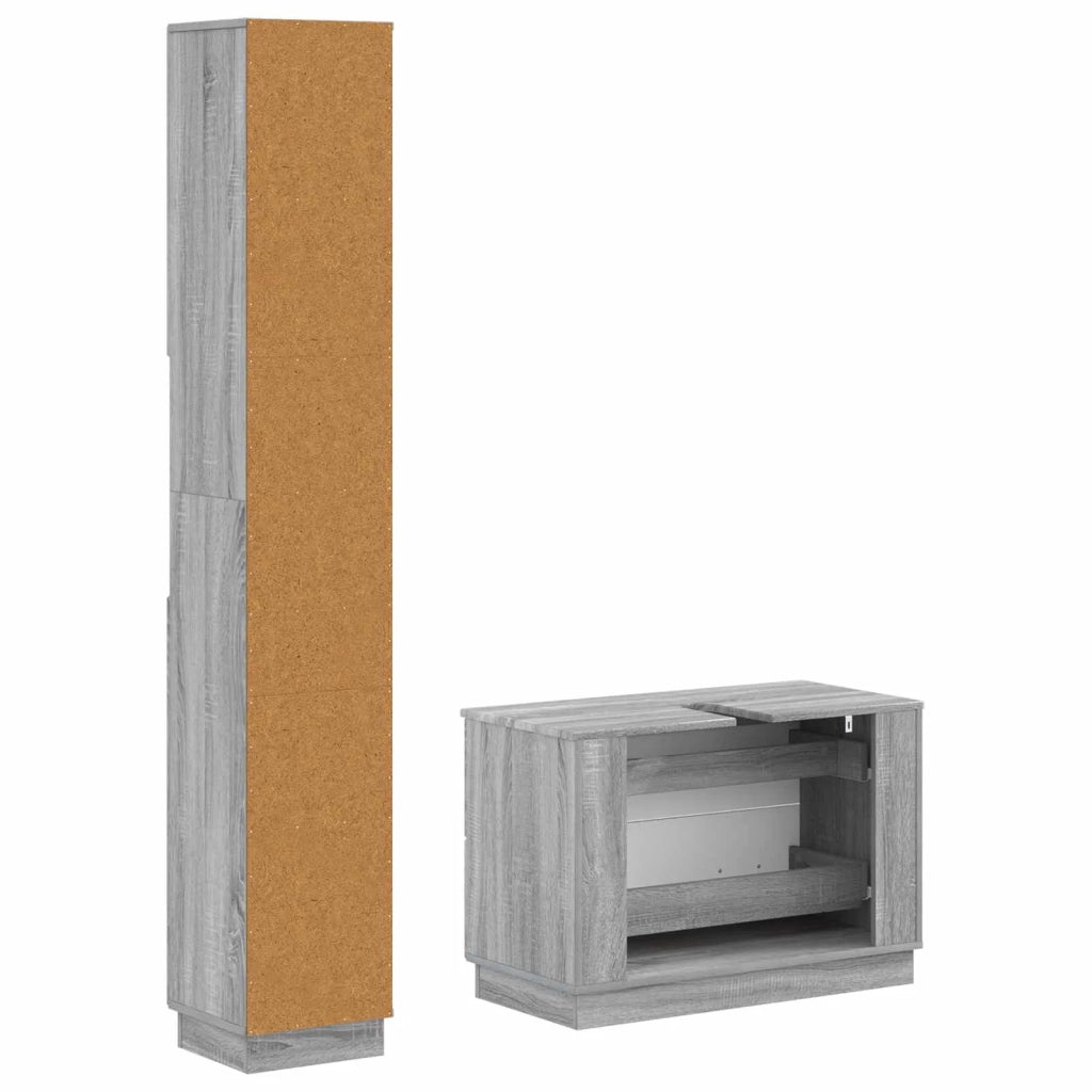 Set di Armadi da Bagno da 2 Pezzi HOORN Sonoma grigio 3417555