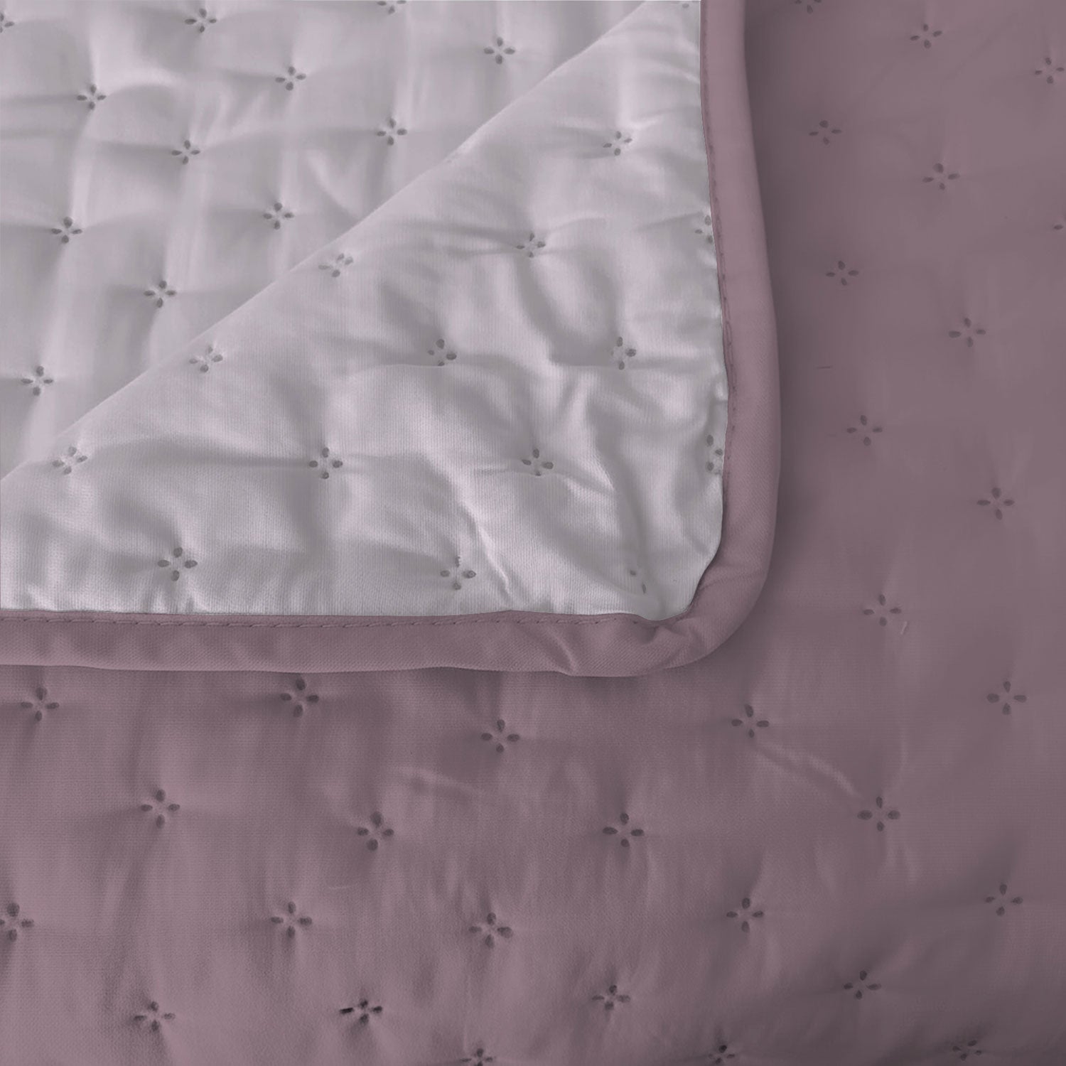 Trapuntino Estivo Effetto Water Washed Singolo 160x250 cm in Microfibra Elderberry e Orchid