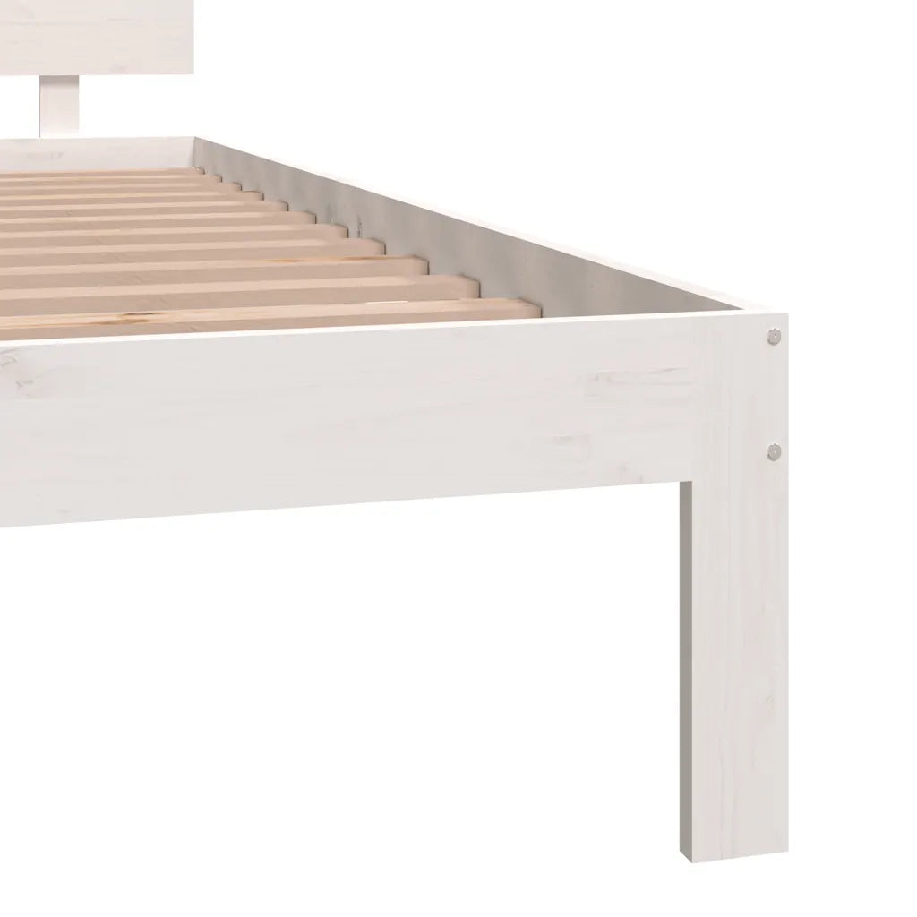 Giroletto-Struttura Letto Bianco in Legno Massello 180x200 cm Super King 394941