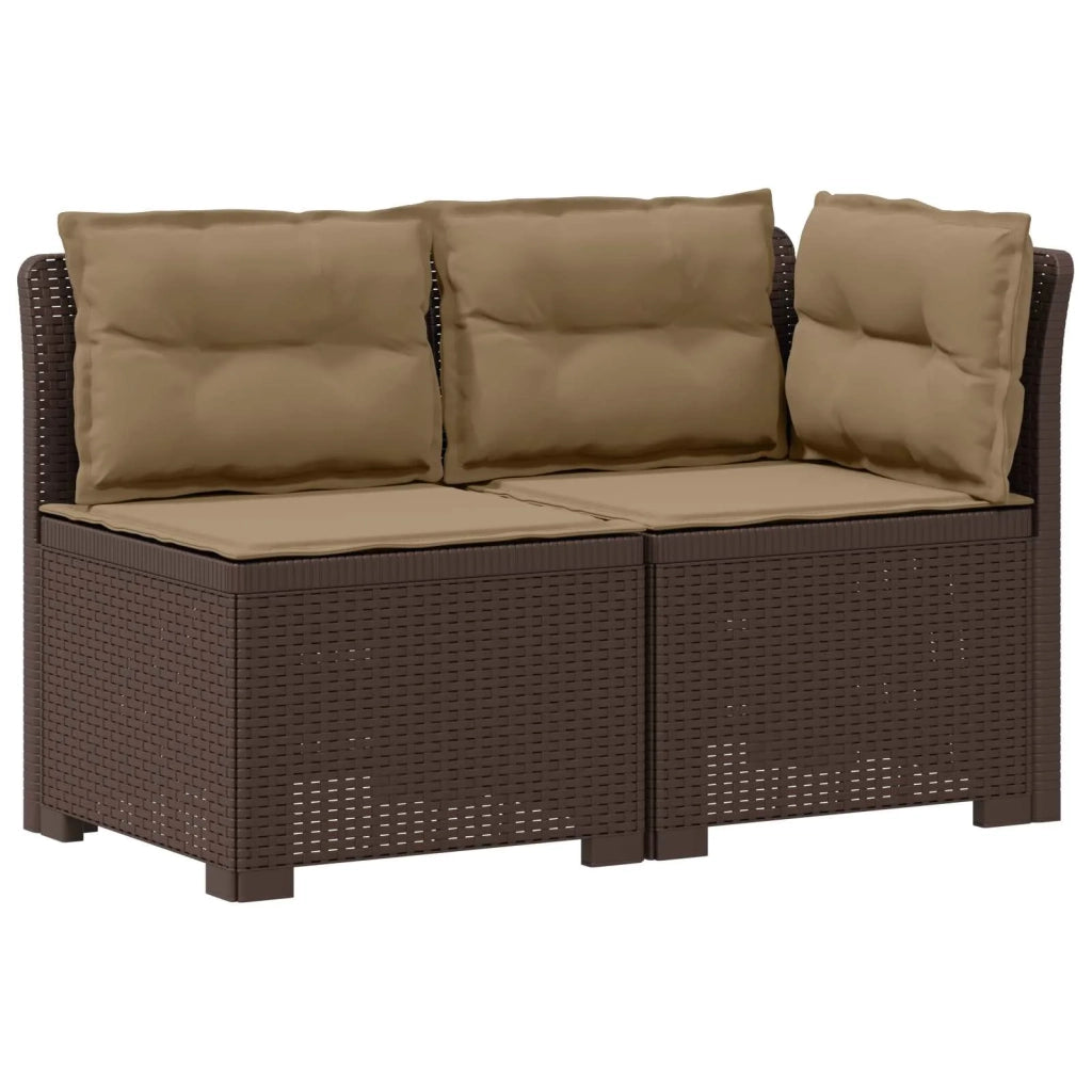 Divano da Giardino a 2 Posti con Cuscini Aspetto Rattan PP 8011946