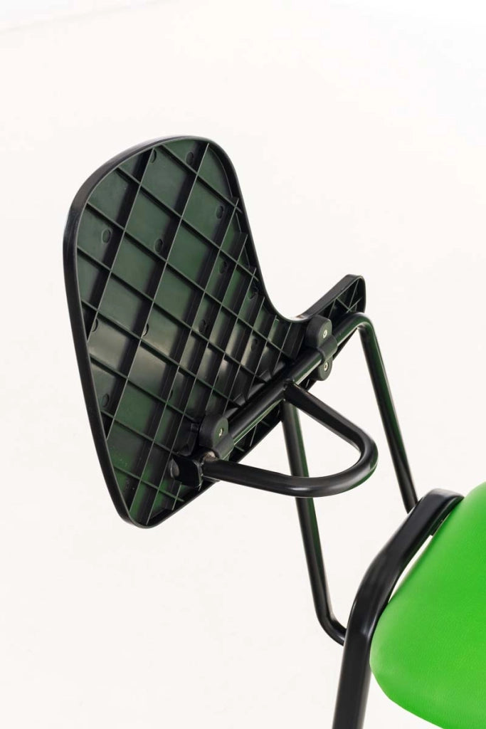 Sedia Ken in similpelle con tavolino ribaltabile verde