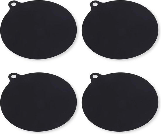 Kit di Protezione Induttiva - Sostituto di Piastra - Set da 4 - 22CM - Resistente fino a 240 ºC - Silicone - Nero