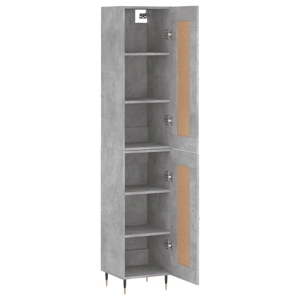 Credenza buffet cassettiera mobile contenitore organizer cucina soggiorno soggiorno alto 34,5 x 34 x 180 cm derivati ​​del legno grigio 02_0034329