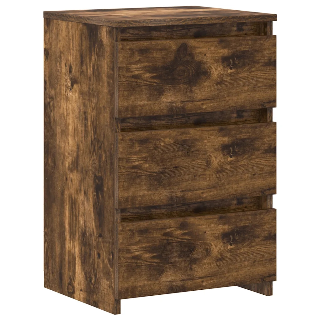 Comodini Rovere Fumo 2 pz 40x35x62,5 cm in Legno Multistrato 815172