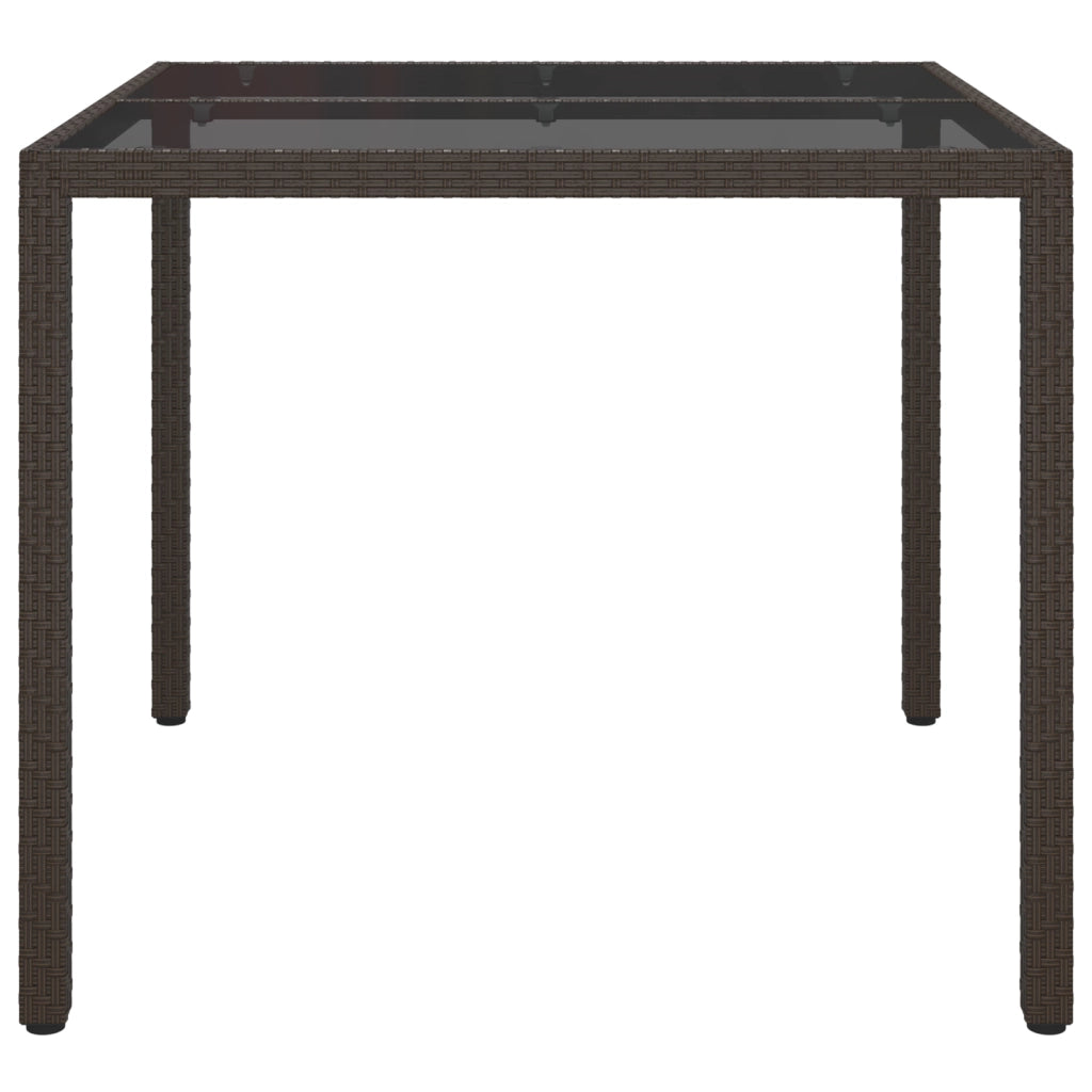 Tavolo da Pranzo da Giardino Marrone 90x90x75 cm Polyrattan