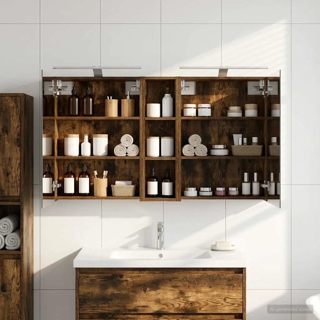 Set di Armadi da Bagno con lo scaffale 3 pcs 120 x 14,5 x 70 cm
