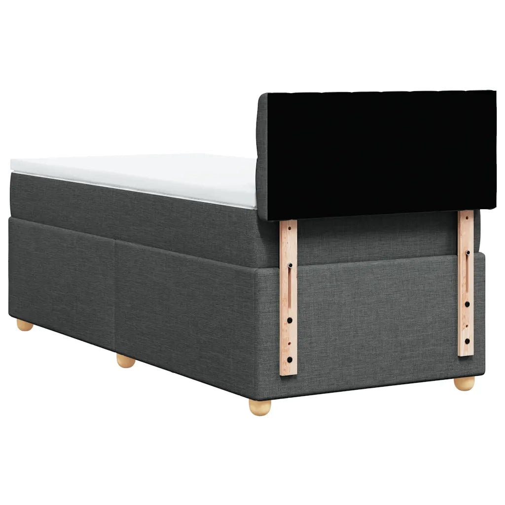 Letto singolo | Letto per adulti | Giroletto a Molle con Materasso Grigio Scuro 80x200 cm Tessuto