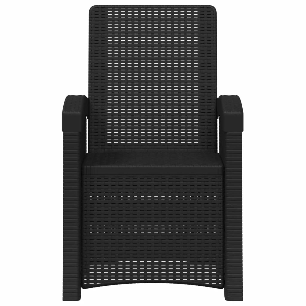 Sedia da giardino reclinabile effetto rattan Antracite PP 8011992