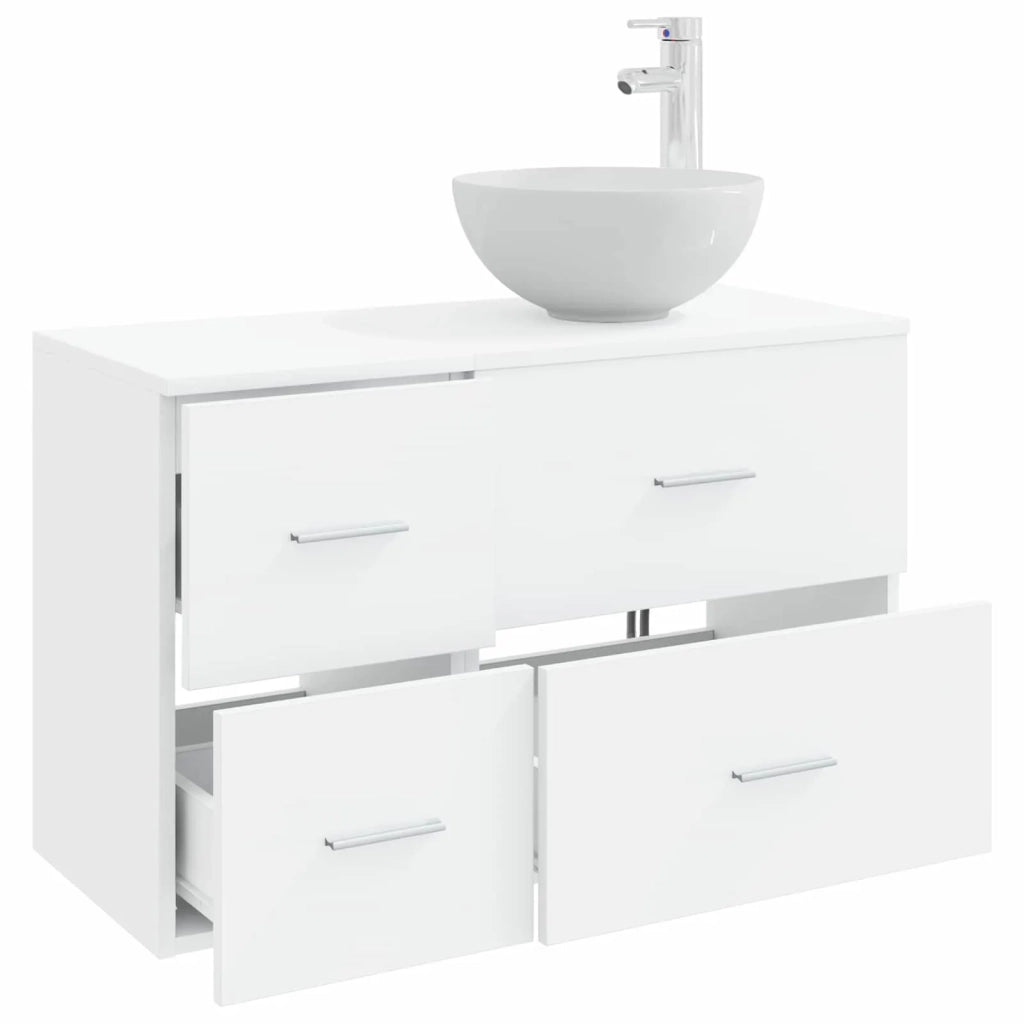 Set di mobili per il bagno 2 pcs Bianco Legno ingegnerizzato 3403944