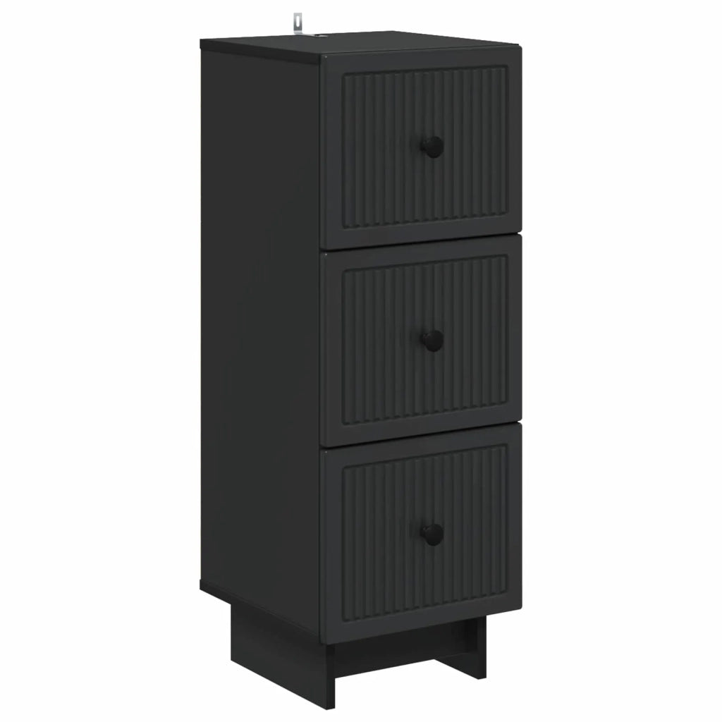 Mobile con Cassetti Nero 33 x 34,5 x 90 cm Legno ingegnerizzato 893926