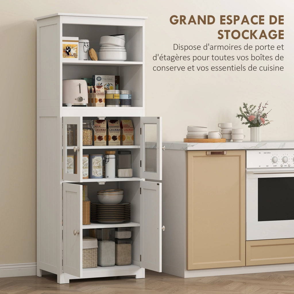 Armadio da cucina con ante scorrevoli e ripiani regolabili ¨C zephmum ¨C 60x30x162 cm bianco