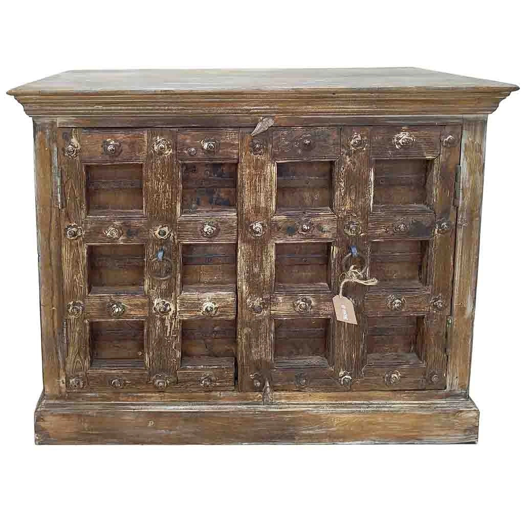 Credenza artigianale in legno marrone 115x51x98h cm