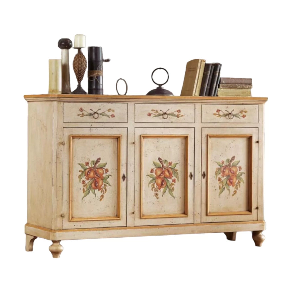 Credenza dipinta a mano provenzale 3 porte 3 cassetti 160x50x102 - Mobili 2G