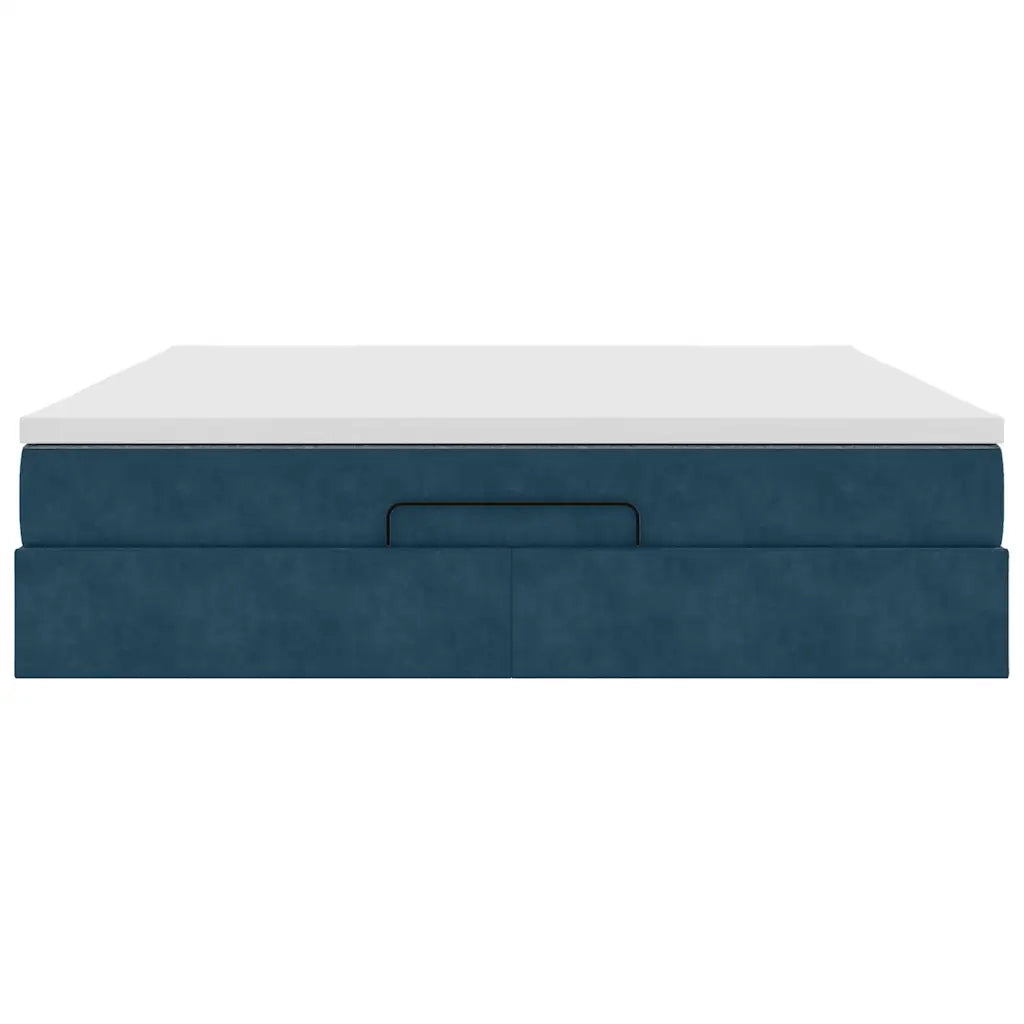 Struttura Letto Pouf con Materasso 160x200 cm in Velluto 3311199