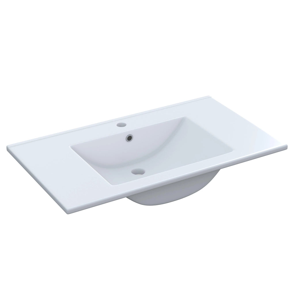 Mobiletto Sospeso Per Bagno In Legno Con 2 Ante Ripiani E Vani Aperti Lavabo In Ceramica E Specchio Moderno Nordico La Brea 80 X 45 X 64 Cm Rovere