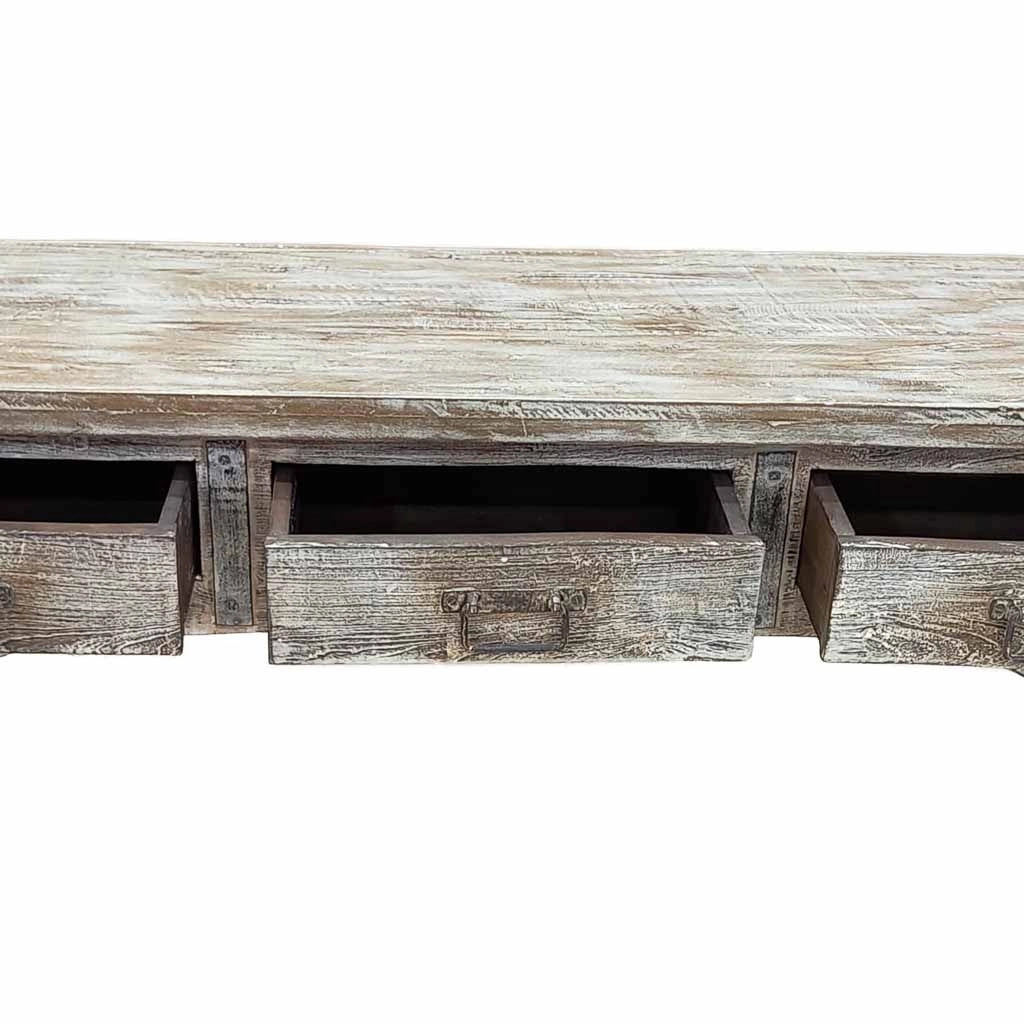 Mobile basso artigianale in legno 165-175x45x57h cm
