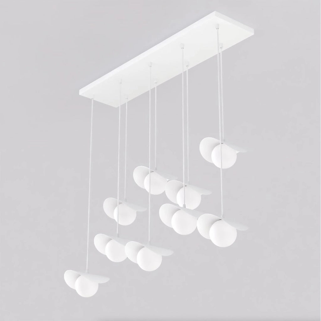 Lampada a sospensione Ritual 9 in acciaio bianco