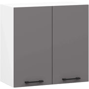 Mobile da cucina pensile sistema AKORD OLIWIA Bianco 60 cm 2 ante inserto frontale Grigio Grafite 60x30x58 cm