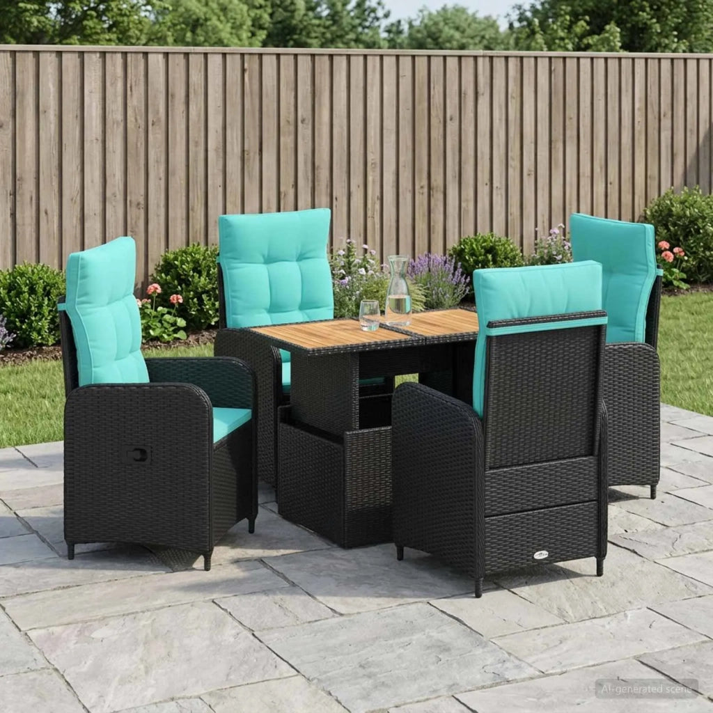 Set da pranzo per esterni 5 pz polyrattan 3422411