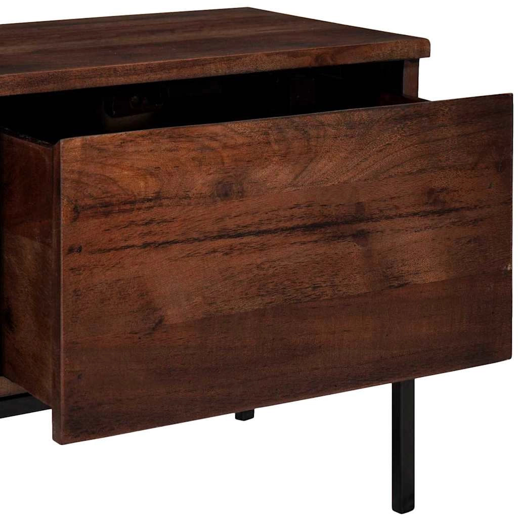 Mobile TV basso moderno con spazio per dispositivi e libri 110 x 30 x 36 cm legno di acacia color miele 02_0058061