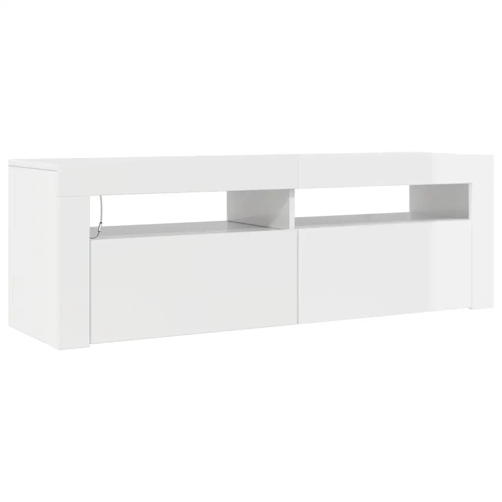 Mobile Porta TV con Luci LED Bianco Lucido 120x35x40 cm cod mxl 54481