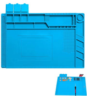 Matrice di saldatura magnetica - Materiale di riparazione per elettronica - Resistente al calore - Blu - Materiale di riparazione in silicio - Idoneo per elettronica - 45x45cm