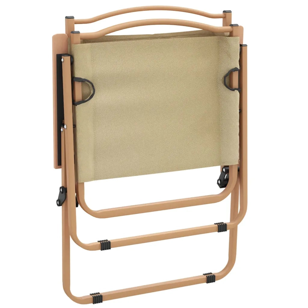 Sedie da Campeggio 2 pz | Sedie da Esterno Beige 54x55x78 cm Tessuto Oxford