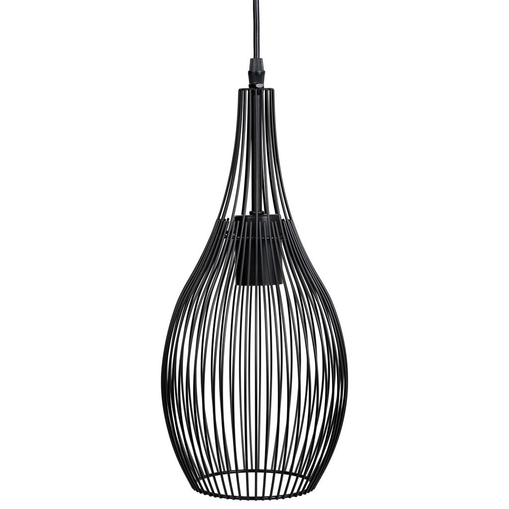Plafoniera in metallo nero 17x17x110h