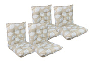 Set Cuscini Sedia Con Schienale Imbottiti Con Laccetti Banda Elastica 40 x 80 Cm FoliageBeige - 4 Pezzi
