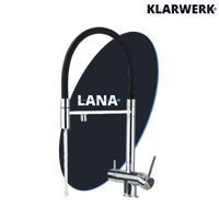 Lana | Rubinetto estensibile a 3 vie cromato lucido da cucina ad osmosi| per acqua potabile in acciaio inossidabile,  Filtra 3 connessioni