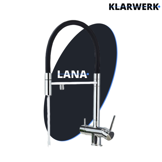 Lana | Rubinetto estensibile a 3 vie cromato lucido da cucina ad osmosi| per acqua potabile in acciaio inossidabile,  Filtra 3 connessioni