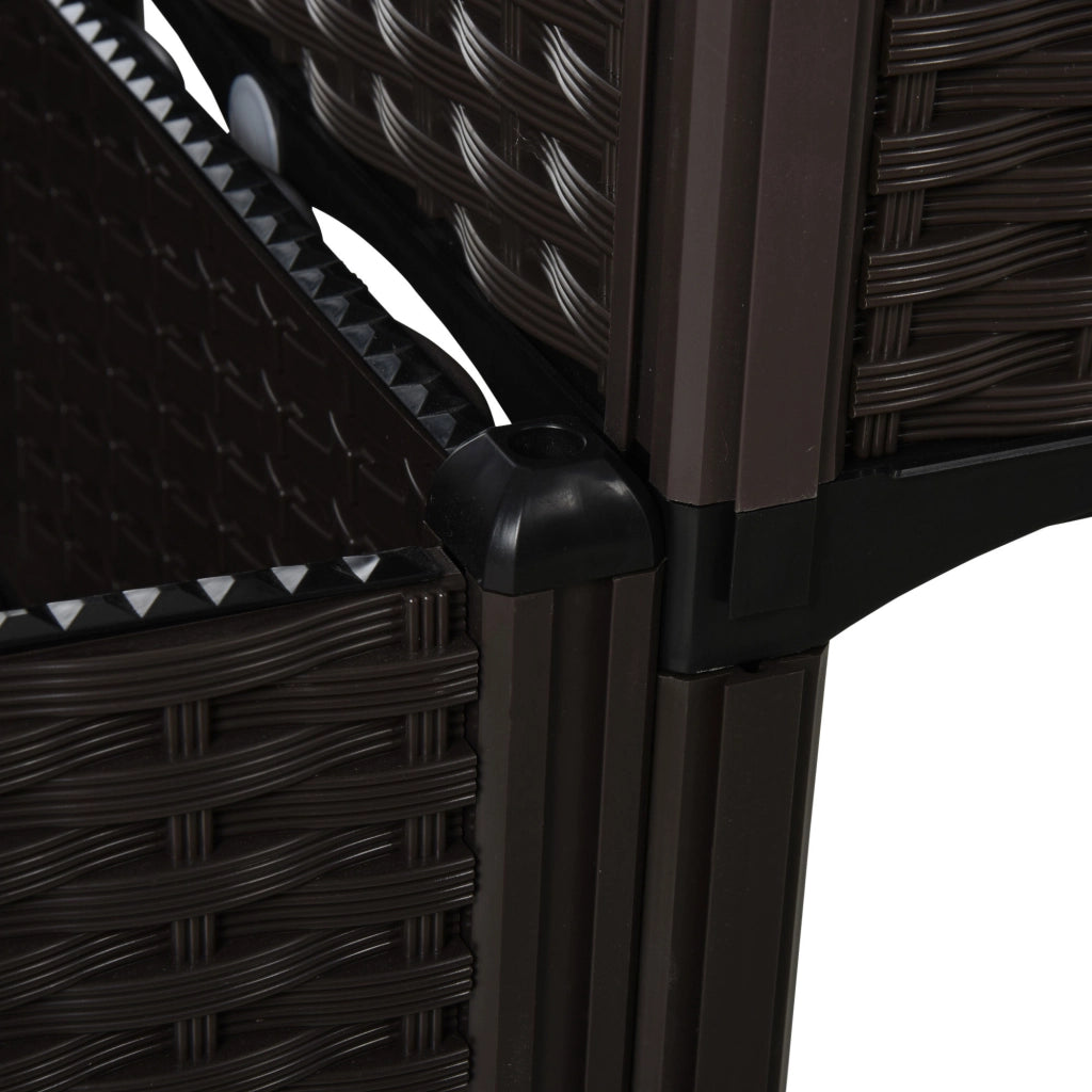 Vaso da giardino polyrattan effetto rattan ¨C zephmum ¨C marrone 40x40x44 cm