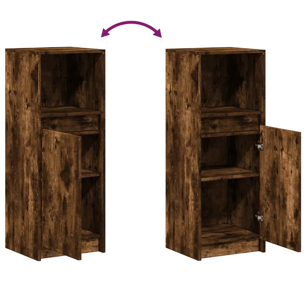 Credenza con LED Rovere Fumo 38x34x100 cm in Legno Multistrato 852170