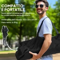 Set 2 Sedie da Campeggio Pieghevoli con Schienale Alto, Portabicchieri e Borse di Trasporto, Crema