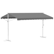 Tendone da giardino 4.5x3.4 m con tende verticali braccio pieghevole e manovella colore grigio adatto per terrazza
