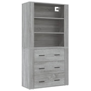 Credenza | Madia | Buffet da pranzo | Armadio da pranzo Grigio Sonoma in Legno Multistrato