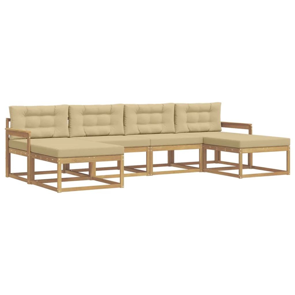 Set di divani da esterno 6 pz Bianco e Beige 3386822