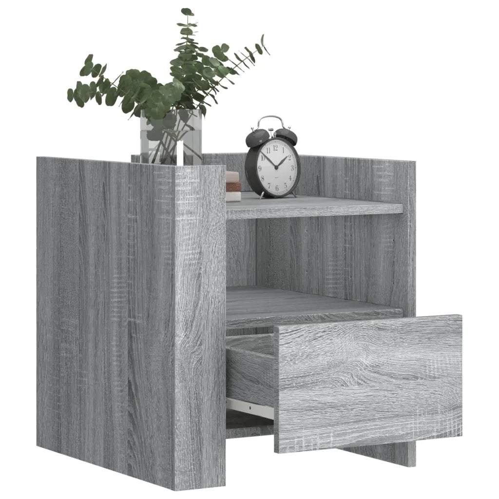 Comodino-Tavolino da notte Grigio Sonoma 45x50x50 cm in Truciolato 666237