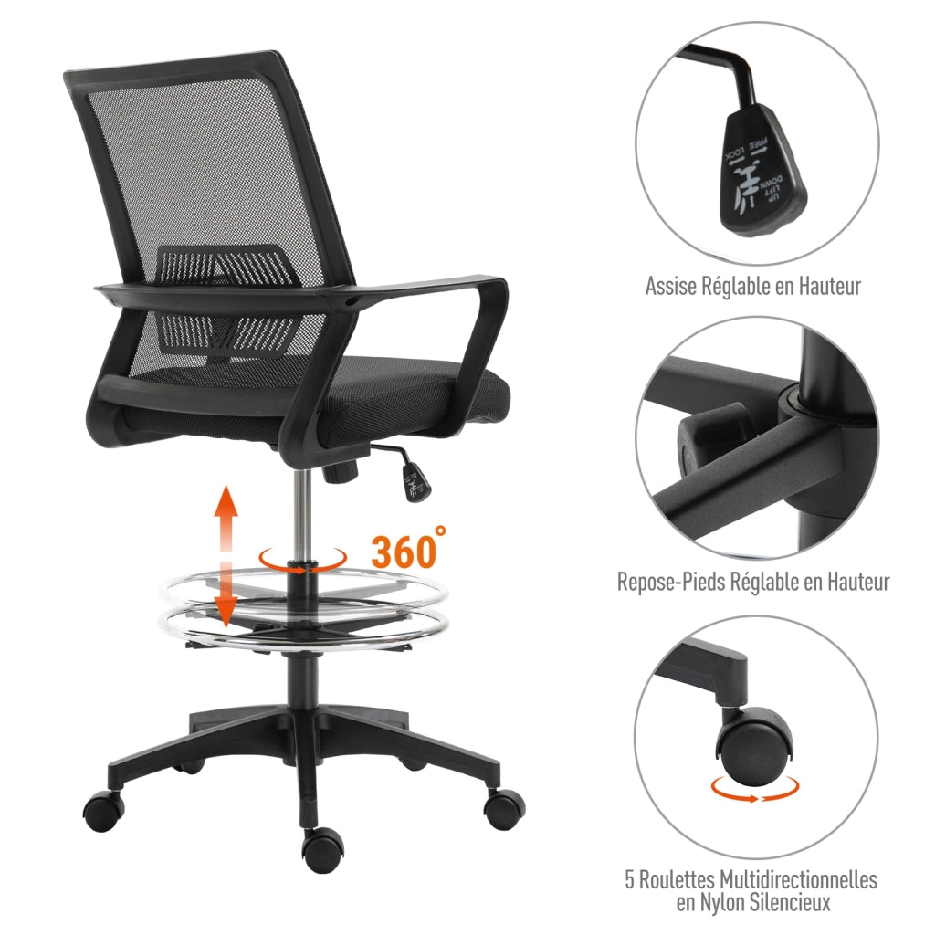 Sedia da ufficio regolabile in altezza ¨C Minimal ¨C 64x59x104-124 cm nero