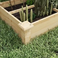Letto Rialzato per Orto e Giardino con Divisorio Interno e Fondo Aperto, 237x60x25cm, Legno Naturale