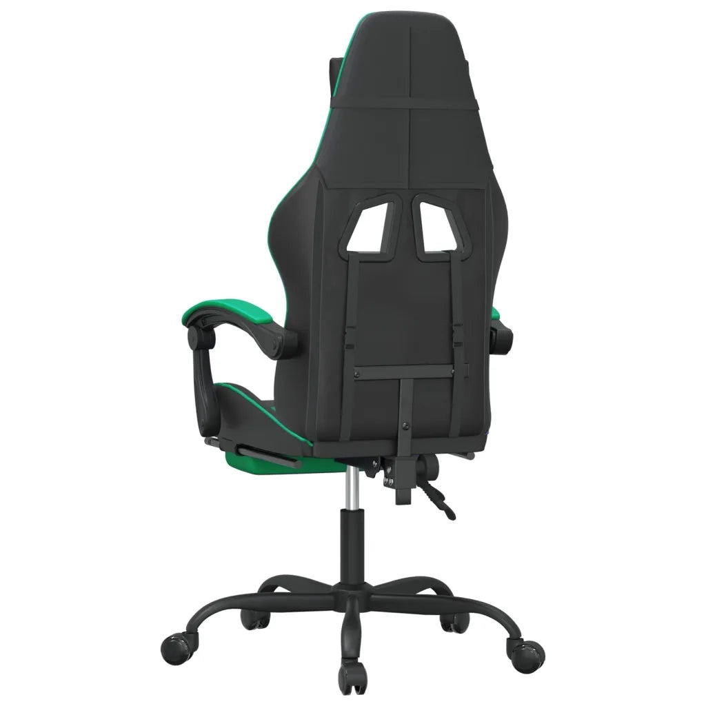 Sedia da Gaming | Sedia da e-sports con Poggiapiedi Nero e Verde in Similpelle