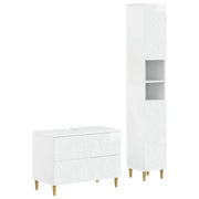 Set di Armadi da Bagno da 2 Pezzi DELFT Bianco Lucido 3417544