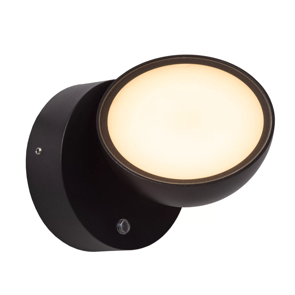 Applique esterno orientabile nero sensore crepuscolare LED12W