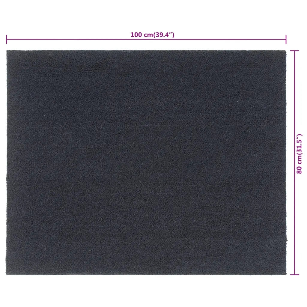 Zerbino | Tappetino Grigio Scuro 80x100 cm Fibra di Cocco