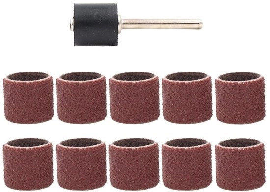 Set di abrasivi a 100 Grit - 12,7 mm - Set di 11 pezzi - Materiale duraturo - Grana uniforme - Set di strisce abrasive