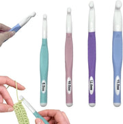 Set di 4 Aghi da Maglia - Set di Aghi da Maglia Ergonomiche con Manico 8mm 10mm 12mm 15mm - Aghi da Maglia Colorati e Comfortevoli per la Lana Spessa